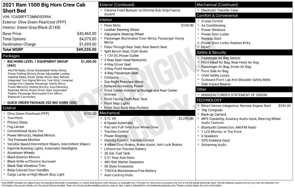 Certified 2021 RAM 1500 Big Horn AWD/4WD image 5