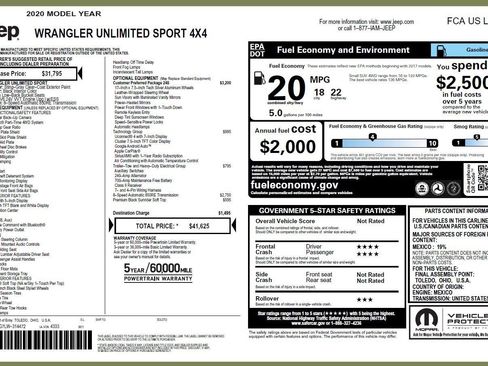 Used 2020 Jeep Wrangler Unlimited Sport S image 3