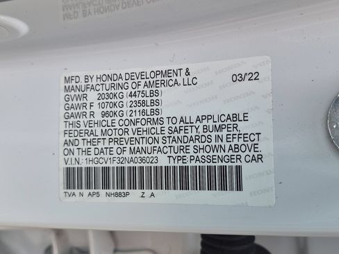 Certified 2022 Honda Accord Sport image 33