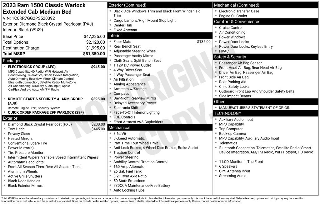 Used 2023 RAM 1500 Warlock w/ Electronics Group AWD/4WD image 30