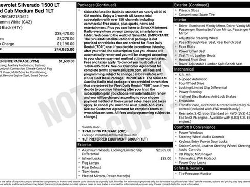 Used 2015 Chevrolet Silverado 1500 LT w/ LT Convenience Package image 3