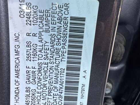 Used 2019 Honda Accord EX image 10