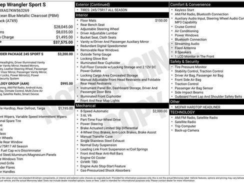 Used 2019 Jeep Wrangler Sport image 31