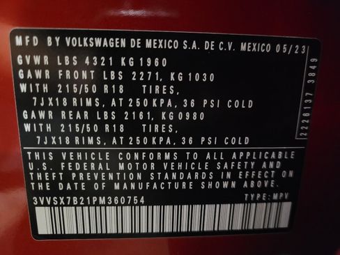 Used 2023 Volkswagen Taos SE w/ Black Wheel Package FWD image 33
