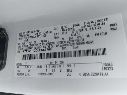 Used 2020 Ford F150 Raptor w/ Equipment Group 801A Mid image 34