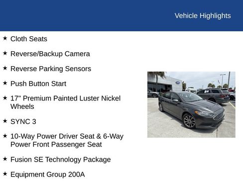 Used 2017 Ford Fusion SE w/ Fusion SE Technology Package FWD image 5