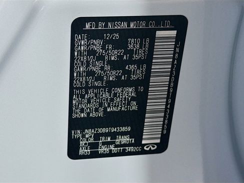 New 2026 INFINITI QX80 4WD w/ Sport Exterior Package image 42