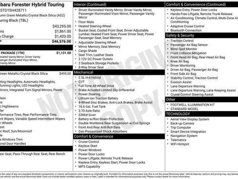Certified 2025 Subaru Forester Touring w/ Touring Package AWD/4WD image 35