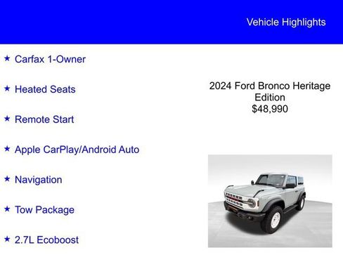 Used 2024 Ford Bronco Heritage Edition image 2