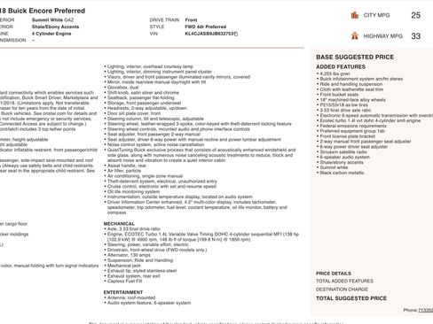 Used 2018 Buick Encore Preferred image 2