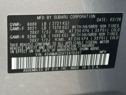 New 2026 Subaru Ascent Limited AWD/4WD image 33