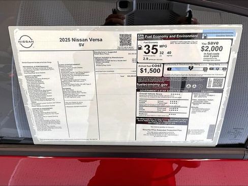 New 2025 Nissan Versa SV w/ Trunk Package FWD image 35