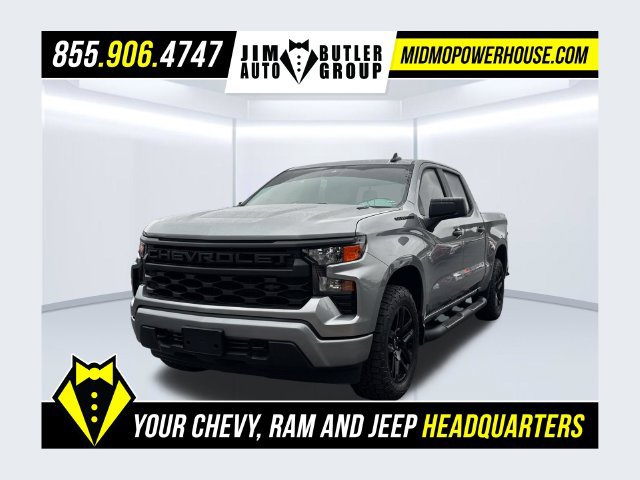 Used 2025 Chevrolet Silverado 1500 Custom w/ Turbomax Blackout Package AWD/4WD 360° Tour