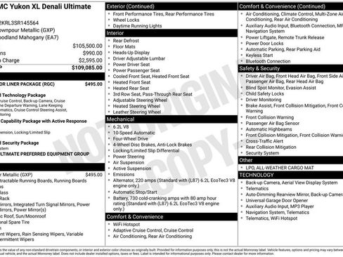 Used 2025 GMC Yukon XL Denali Ultimate w/ LPO, Floor Liner Package AWD/4WD image 41