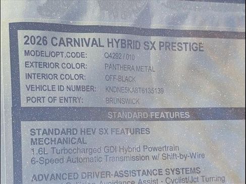New 2026 Kia Carnival SX Prestige FWD image 15