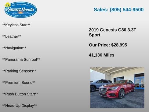 Used 2019 Genesis G80 3.3T Sport RWD image 7