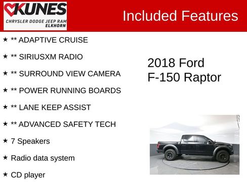 Used 2018 Ford F150 Raptor w/ Equipment Group 802A Luxury image 3