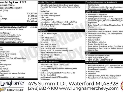 New 2026 Chevrolet Equinox LT w/ Safety and Technology Package FWD image 15
