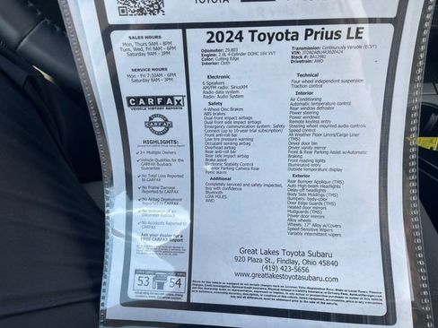 Used 2024 Toyota Prius LE image 27
