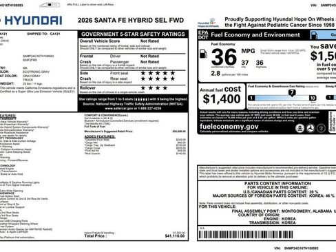 Used 2026 Hyundai Santa Fe SEL FWD image 4