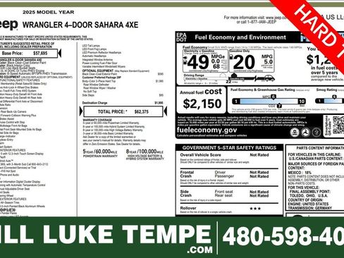 Used 2025 Jeep Wrangler Unlimited Sahara image 1