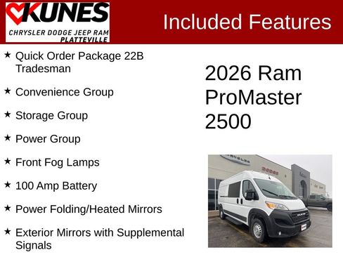 New 2026 RAM ProMaster 2500 w/ Convenience Group FWD image 2