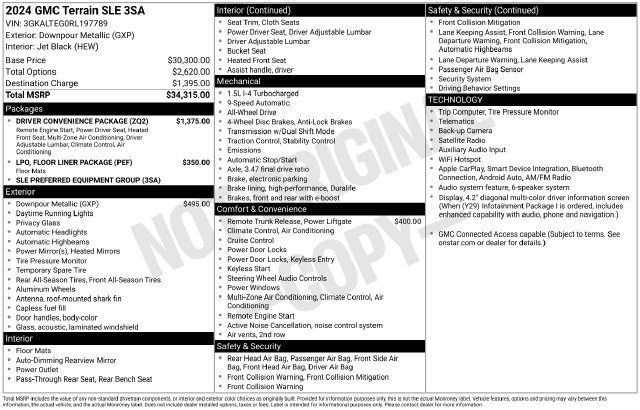 Used 2024 GMC Terrain SLE w/ Driver Convenience Package AWD/4WD image 2