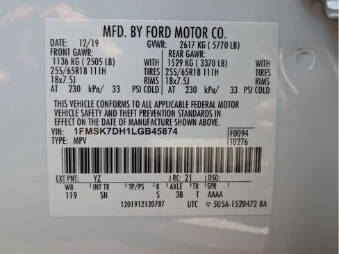 Certified 2020 Ford Explorer XLT w/ Equipment Group 202A RWD image 28