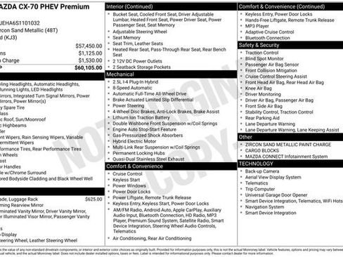 Used 2025 MAZDA CX-70 Plug-In Hybrid w/ Premium Plus image 34