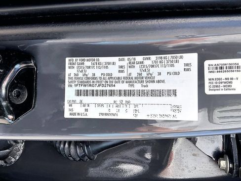 Used 2018 Ford F150 Raptor w/ Equipment Group 802A Luxury image 33