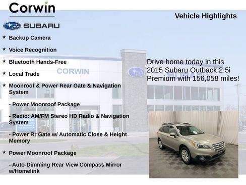 Used 2015 Subaru Outback 2.5i Premium w/ Popular Package #3 image 6