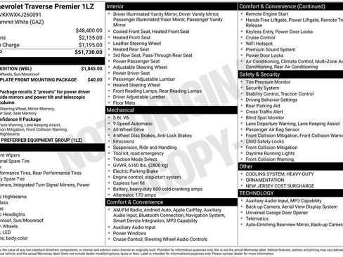 Used 2019 Chevrolet Traverse Premier w/ Redline Edition AWD/4WD image 44