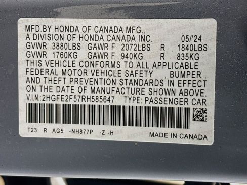 Certified 2024 Honda Civic Sport image 36
