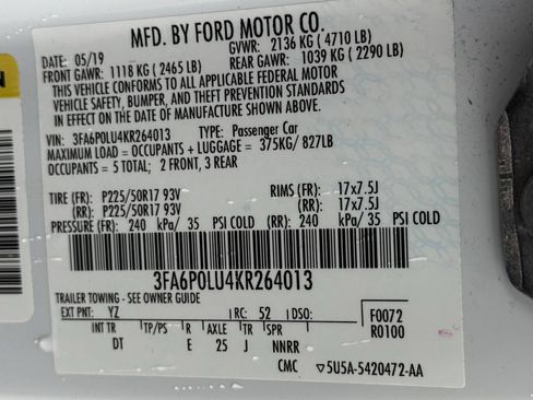 Used 2019 Ford Fusion SE FWD image 40