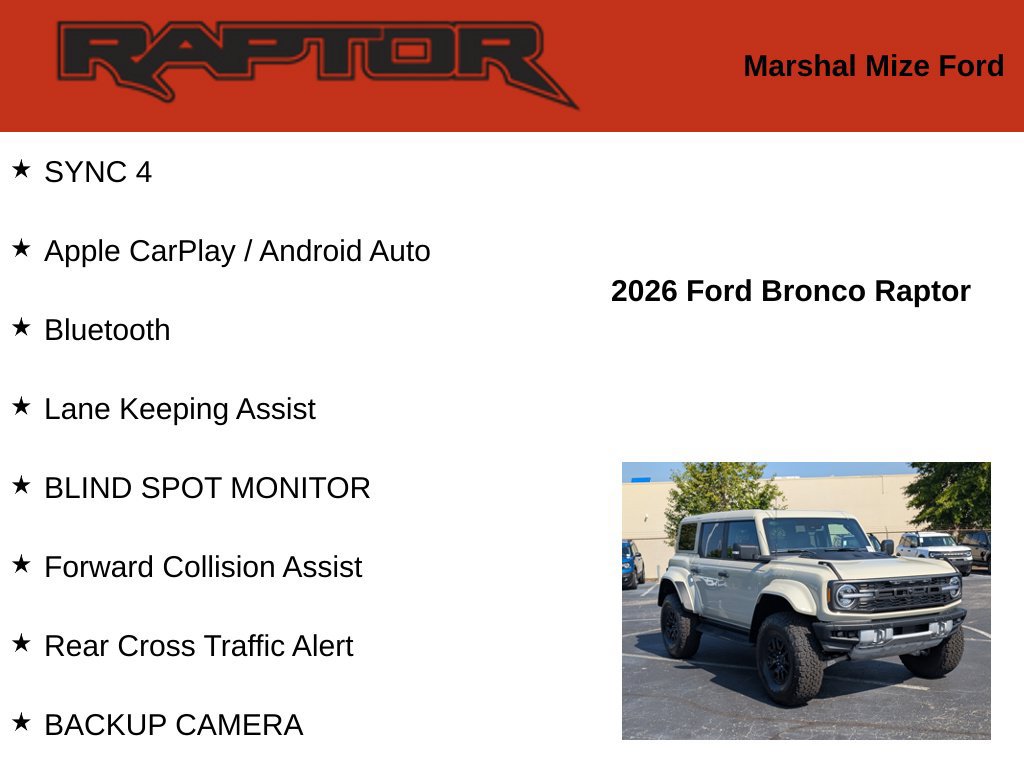 New 2026 Ford Bronco Raptor AWD/4WD image 2