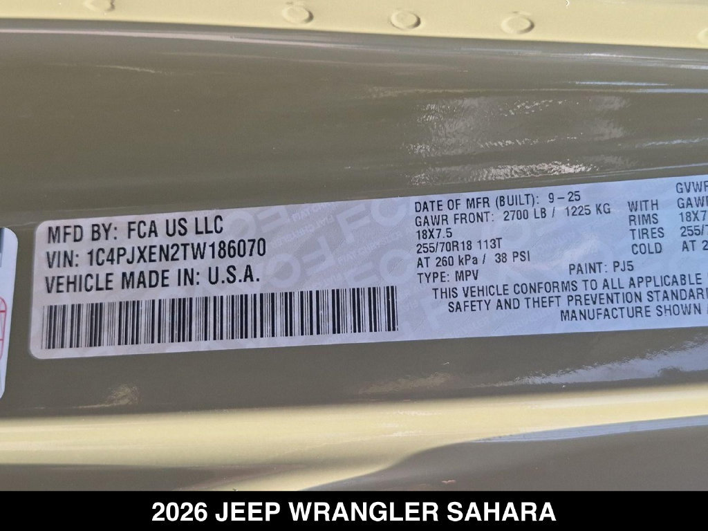Used 2026 Jeep Wrangler Unlimited Sahara AWD/4WD image 26