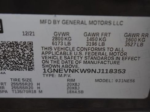 Used 2022 Chevrolet Traverse High Country AWD/4WD image 44