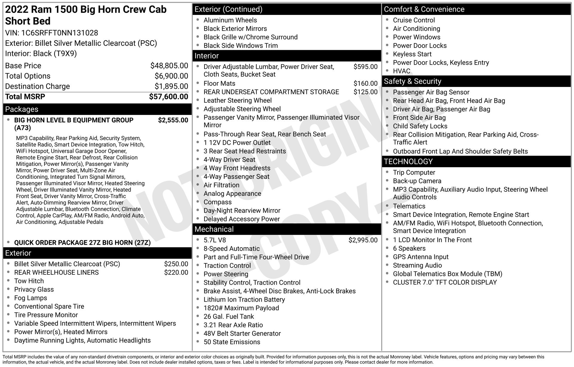 Used 2022 RAM 1500 Big Horn AWD/4WD image 1