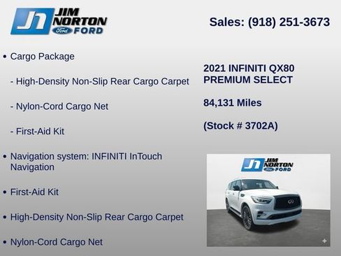 Used 2021 INFINITI QX80 Premium Select w/ Cargo Package RWD image 8