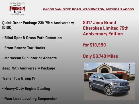 Used 2017 Jeep Grand Cherokee Limited 75th Anniversary AWD/4WD image 20