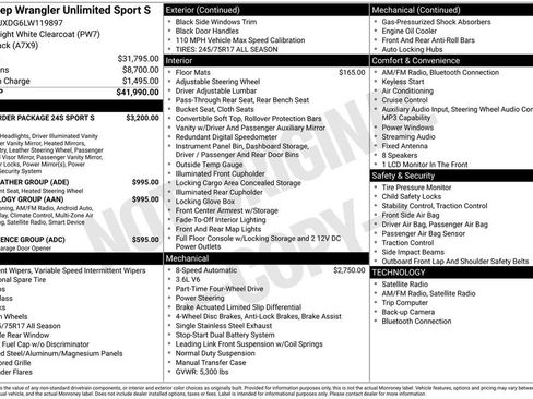 Used 2020 Jeep Wrangler Unlimited Sport S AWD/4WD image 54