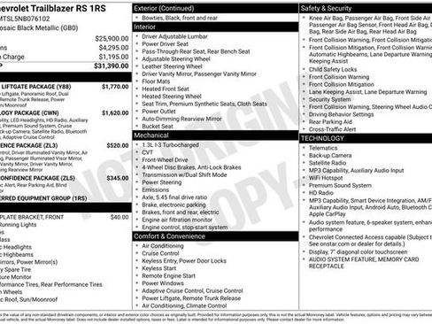 Used 2022 Chevrolet TrailBlazer RS w/ Sun and Liftgate Package FWD image 11