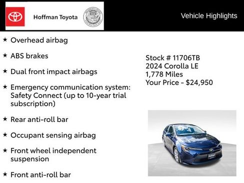 Used 2024 Toyota Corolla LE FWD image 22