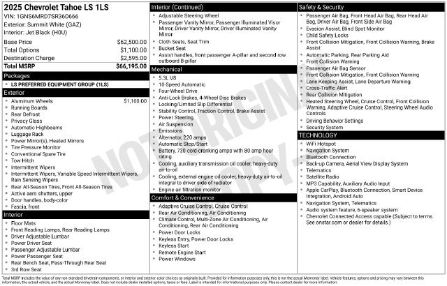 Certified 2025 Chevrolet Tahoe LS AWD/4WD image 26