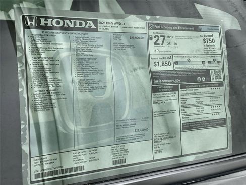 New 2026 Honda HR-V LX image 30
