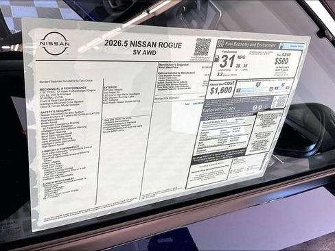 New 2026 Nissan Rogue SV AWD/4WD image 38