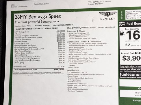 New 2026 Bentley Bentayga Speed image 83