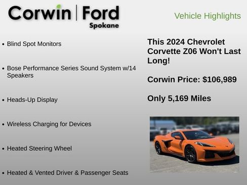 Used 2024 Chevrolet Corvette Z06 RWD image 6