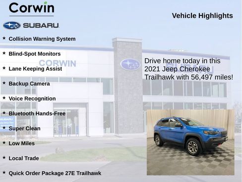 Used 2021 Jeep Cherokee Trailhawk AWD/4WD image 6