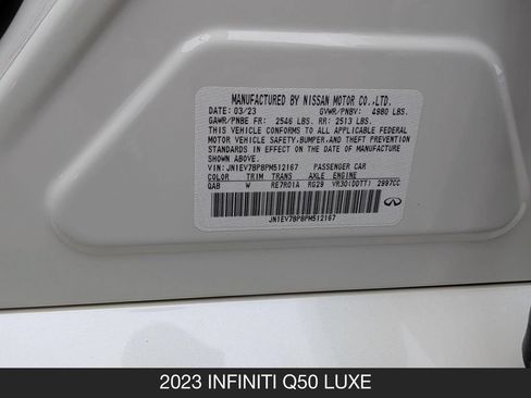 Used 2023 INFINITI Q50 Luxe w/ Cargo Package RWD image 23